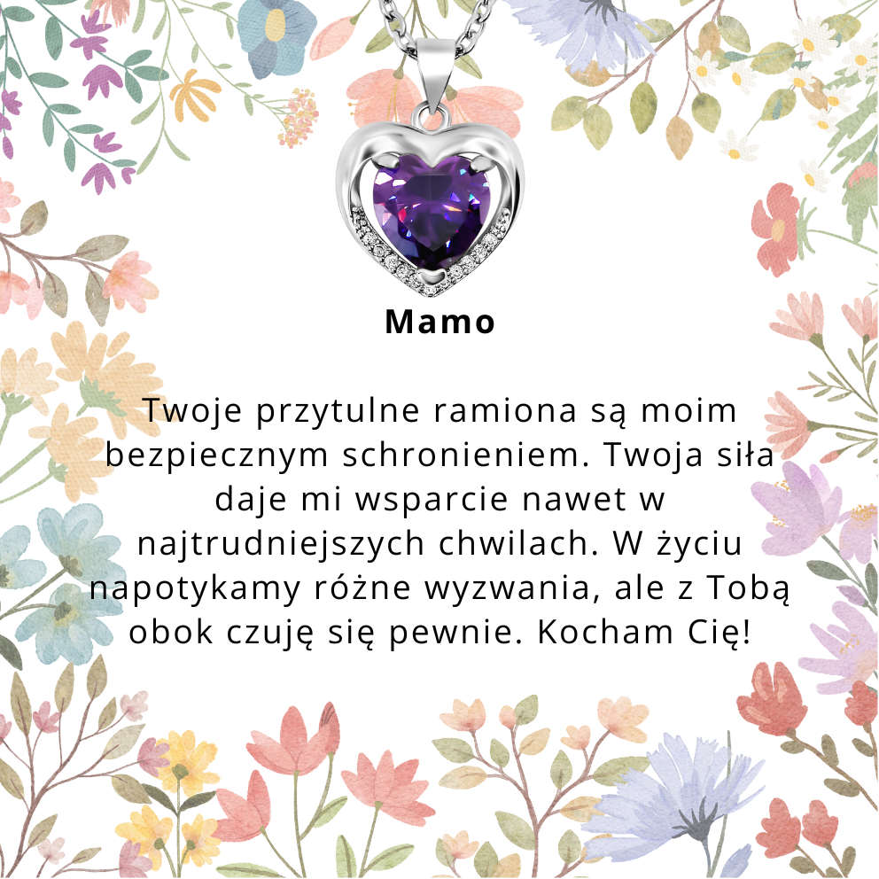 Naszyjnik purpurowa cyrkonia