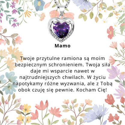 Naszyjnik purpurowa cyrkonia